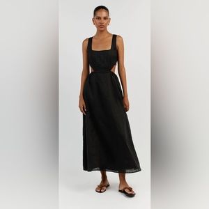 NWT Dissh Joey Black Linen Corset Dress size 6